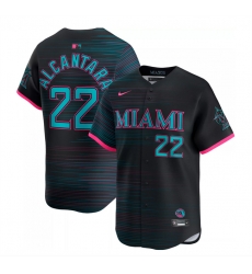 Men Miami Marlins 22 Sandy Alcantara Black 2025 City Connect Limited Stitched Baseball Jersey Men Miami Marlins 22 Sandy Alcantara Black 2025 City Connect Limited Stitched Baseball Jersey