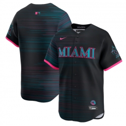 Men Miami Marlins Blank Black 2025 City Connect Limited Stitched Baseball Jersey