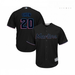 Mens Miami Marlins 20 Wei Yin Chen Replica Black Alternate 2 Cool Base Baseball Jersey