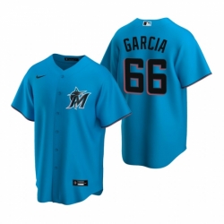 Mens Nike Miami Marlins 66 Jarlin Garcia Blue Alternate Stitched Baseball Jersey