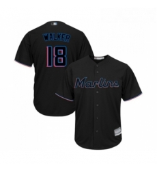 Youth Miami Marlins 18 Neil Walker Replica Black Alternate 2 Cool Base Baseball Jersey 