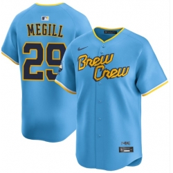 Men Milwaukee Brewers 29 Trevor Megill Light Blue City Limited Stitched Baseball Jersey