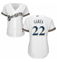 Womens Majestic Milwaukee Brewers 22 Matt Garza Authentic White Home Cool Base MLB Jersey