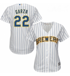 Womens Majestic Milwaukee Brewers 22 Matt Garza Replica White Alternate Cool Base MLB Jersey