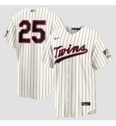 Men Minnesota Twins  25 Byron Buxton Cream 2026 Field of Dreams Stadium Stitched Baseball Jersey