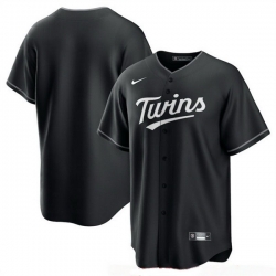 Men Minnesota Twins Blank Black Lights Out Limited Stitched Baseball Jersey