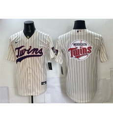 Men Minnesota Twins Team Big Logo Cream 2026 Field of Dreams Stadium Stitched Baseball JerseyS Men Minnesota Twins Team Big Logo Cream 2026 Field of Dreams Stadium Stitched Baseball JerseyS