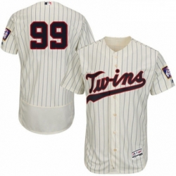 Mens Majestic Minnesota Twins 99 Logan Morrison Authentic Cream Alternate Flex Base Authentic Collection MLB Jersey