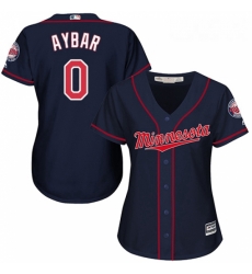 Womens Majestic Minnesota Twins 0 Erick Aybar Authentic Navy Blue Alternate Road Cool Base MLB Jersey 