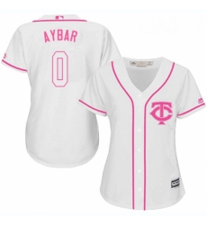 Womens Majestic Minnesota Twins 0 Erick Aybar Authentic White Fashion Cool Base MLB Jersey 