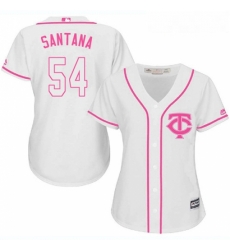 Womens Majestic Minnesota Twins 54 Ervin Santana Authentic White Fashion Cool Base MLB Jersey