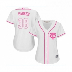 Womens Minnesota Twins 38 Blake Parker Replica White Fashion Cool Base Baseball Jersey 