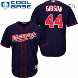 Youth Majestic Minnesota Twins 44 Kyle Gibson Replica Navy Blue Alternate Road Cool Base MLB Jersey 