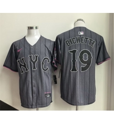 Men New York Mets  19 Bo Bichette Grey City Connect Stitched Baseball Jersey