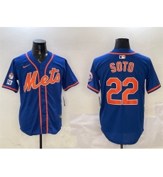 Men New York Mets 22 Juan Soto Royal 2025 Spring Training Alternate Limited Stitched Baseball Jersey