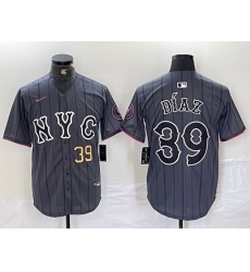 Men New York Mets 39 Edwin D EDaz Graphite 2024 City Connect Limited Stitched Baseball Jersey 7