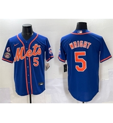 Men New York Mets 5 David Wright Blue With Patch Cool Base Stitched Baseball Jersey Men New York Mets 5 David Wright Blue With Patch Cool Base Stitched Baseball Jersey