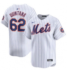 Men New York Mets 62 Jose Quintana White 2024 Home Limited Stitched Baseball Jersey