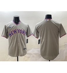Men New York Mets Blank Grey 2025 Limited Stitched Baseball Jersey