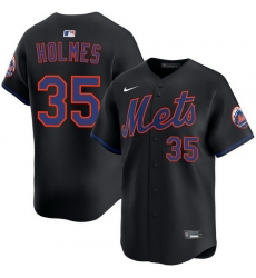 Men New York Mets Clay Holmes 35 Black Flex Base Stitched Jersey