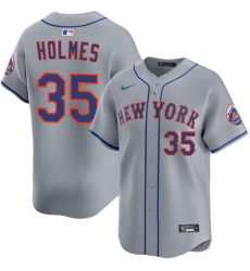 Men New York Mets Clay Holmes 35 Gray Flex Base Stitched Jersey Men New York Mets Clay Holmes 35 Gray Flex Base Stitched Jersey