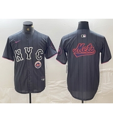 Men New York Mets Team Big Logo Graphite 2024 City Connect Limited Stitched Baseball Jersey 10