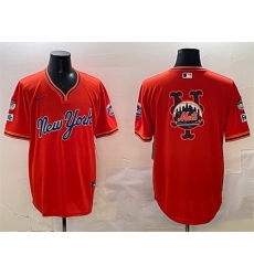 Men New York Mets Team Big Logo Orange 2025 Spring Training Stitched Baseball Jersey Men New York Mets Team Big Logo Orange 2025 Spring Training Stitched Baseball Jersey