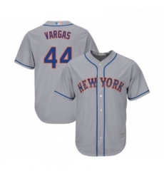 Mens New York Mets 44 Jason Vargas Replica Grey Road Cool Base Baseball Jersey 