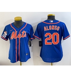 Women New York Mets 20 Pete Alonso Royal 2025 Spring Training Cool Base Stitched Baseball Jersey Women New York Mets 20 Pete Alonso Royal 2025 Spring Training Cool Base Stitched Baseball Jersey