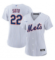 Women New York Mets 22 Juan Soto White Cool Base Stitched MLB Jersey Women New York Mets 22 Juan Soto White Cool Base Stitched MLB Jersey
