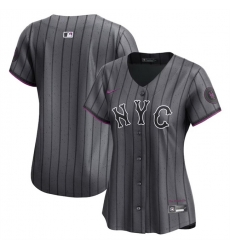 Women New York Mets Blank Graphite 2024 City Connect Limited Stitched Baseball Jersey Women New York Mets Blank Graphite 2024 City Connect Limited Stitched Baseball Jersey