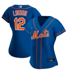 Women Nike New York Mets Francisco Lindor Blue Cool Base Stitched Jersey Women Nike New York Mets Francisco Lindor Blue Cool Base Stitched Jersey