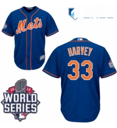 Womens Majestic New York Mets 33 Matt Harvey Authentic Blue 2015 World Series MLB Jersey Womens Majestic New York Mets 33 Matt Harvey Authentic Blue 2015 World Series MLB Jersey