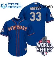 Womens Majestic New York Mets 33 Matt Harvey Authentic BlueGrey NO 2015 World Series MLB Jersey Womens Majestic New York Mets 33 Matt Harvey Authentic BlueGrey NO 2015 World Series MLB Jersey