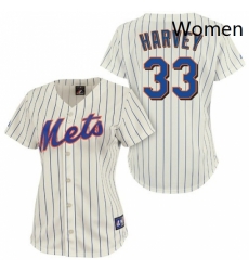 Womens Majestic New York Mets 33 Matt Harvey Replica CreamBlue Strip MLB Jersey Womens Majestic New York Mets 33 Matt Harvey Replica CreamBlue Strip MLB Jersey