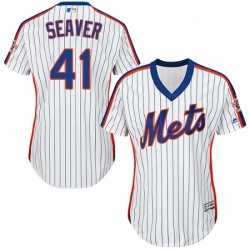 Womens Majestic New York Mets 41 Tom Seaver Authentic White Alternate Cool Base MLB Jersey