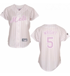 Womens Majestic New York Mets 5 David Wright Authentic WhitePink Strip MLB Jersey Womens Majestic New York Mets 5 David Wright Authentic WhitePink Strip MLB Jersey
