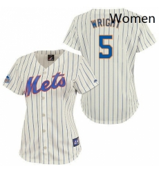Womens Majestic New York Mets 5 David Wright Replica CreamBlue Strip MLB Jersey Womens Majestic New York Mets 5 David Wright Replica CreamBlue Strip MLB Jersey