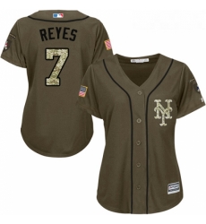 Womens Majestic New York Mets 7 Jose Reyes Authentic Green Salute to Service MLB Jersey Womens Majestic New York Mets 7 Jose Reyes Authentic Green Salute to Service MLB Jersey