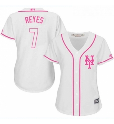 Womens Majestic New York Mets 7 Jose Reyes Replica White Fashion Cool Base MLB Jersey Womens Majestic New York Mets 7 Jose Reyes Replica White Fashion Cool Base MLB Jersey