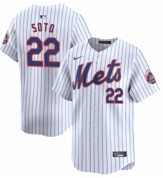 Youth New York Mets 22 Juan Soto White 2024 Home Limited Stitched Baseball Jersey