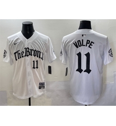 Men New York Yankees 11 Anthony Volpe White 27Gothic Legacy Edition 27 Vapor Premier Limited Stitched Baseball Jersey Men New York Yankees 11 Anthony Volpe White 27Gothic Legacy Edition 27 Vapor Premier Limited Stitched Baseball Jersey