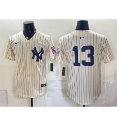 Men New York Yankees  13 Jazz Chisholm Jr  Cream 2026 Field of Dreams Stadium Stitched Baseball Jersey