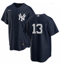 Men New York Yankees 13 Joey Gallo Men Nike Black Alternate MLB Jersey No Name