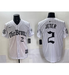 Men New York Yankees 2 Derek Jeter White Pinstripe 27Gothic Legacy Edition 27 Vapor Premier Limited Stitched Baseball Jersey Men New York Yankees 2 Derek Jeter White Pinstripe 27Gothic Legacy Edition 27 Vapor Premier Limited Stitched Baseball Jersey