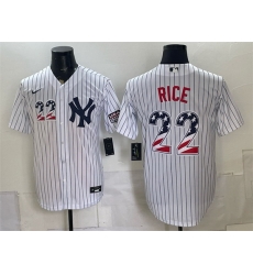 Men New York Yankees  22 Ben Rice White USA 250 Fourth of July Home Stadium Stitched Baseball Jersey