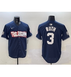 Men New York Yankees 3 Babe Ruth Navy Bronx Graffiti Vapor Limited Stitched Baseball Jersey Men New York Yankees 3 Babe Ruth Navy Bronx Graffiti Vapor Limited Stitched Baseball Jersey
