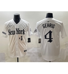Men New York Yankees 4 Lou Gehrig White 27Gothic Legacy Edition 27 Vapor Premier Limited Stitched Baseball Jersey Men New York Yankees 4 Lou Gehrig White 27Gothic Legacy Edition 27 Vapor Premier Limited Stitched Baseball Jersey