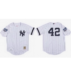 Men New York Yankees  42 Mariano Rivera White 2000 Stitched Baseball Jersey