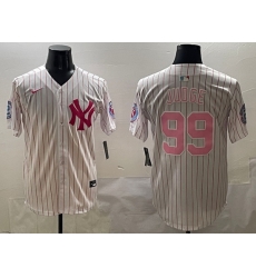 Men New York Yankees 99 Aaron Judge Pink With Patch Limited Stitched Baseball Jersey